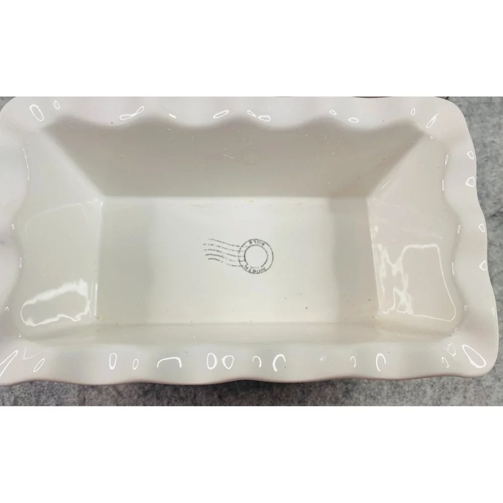 Fitz and Floyd Letters to Santa Christmas Memories Ceramic Loaf Pan NIB
